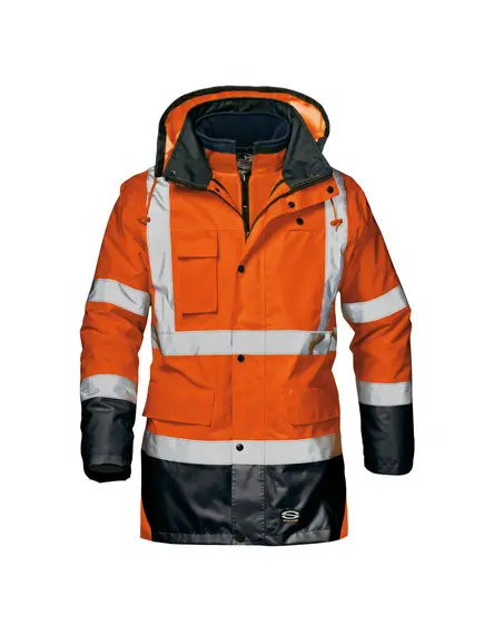 Sir Safety System Motorway Split jól láthatósági 4in1 kabát - XXL - narancs, Szín: narancs, Méret: XXL