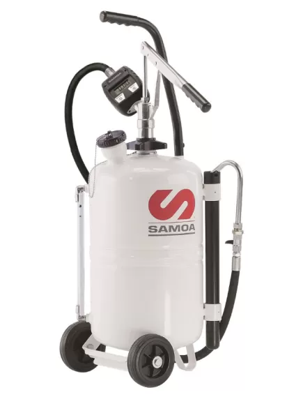SAMOA 325010 olajszivattyú kocsi kézi pumpával, olajátfolyásmérővel - 25L
