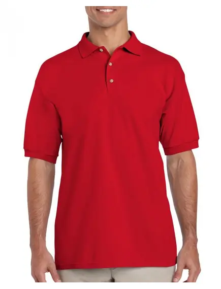 Gildan Ultra Cotton Pique póló - piros - M, Szín: piros, Méret: M