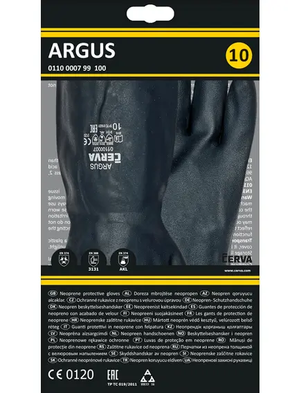 ARGUS neopren kesztyű fekete 33cm - 10, Szín: Egyéb, Méret: 10