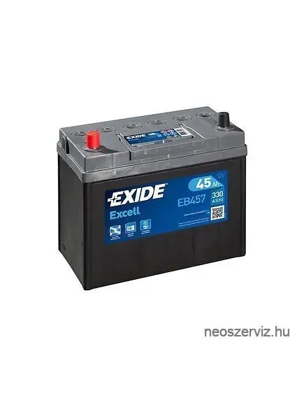 EXIDE EXCELL EB457 12V 45Ah 300A akkumulátor B+ Japán