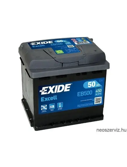 EXIDE EXCELL EB500 12V 50Ah 450A akkumulátor J+