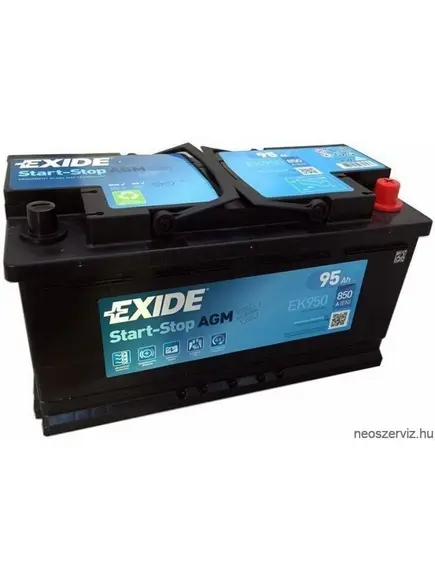 EXIDE AGM 12V 95Ah 850A akkumulátor J+ (EK950)