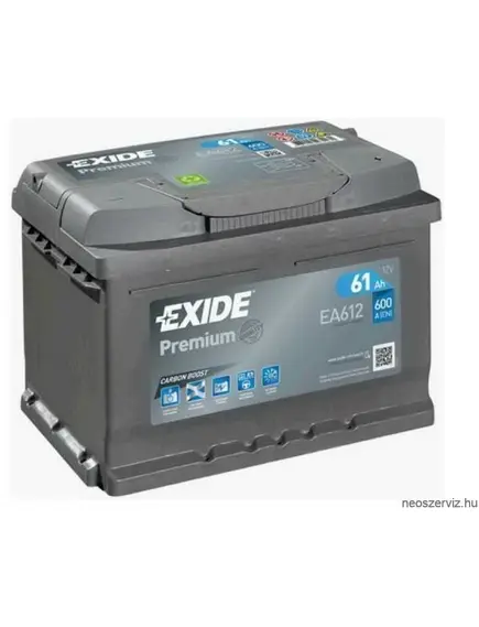 EXIDE PREMIUM EA612 12V 61Ah 600A akkumulátor J+
