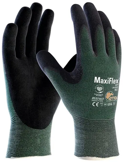 ATG MaxiFlex Cut mártott kesztyű - 34-8743 - fekete - 8/M, Szín: fekete, Méret: 8/M
