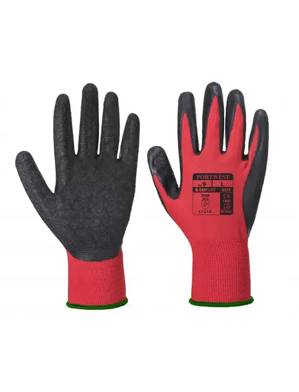 A174 - Flex Grip Latex Glove - piros/fekete - 8/M, Szín: piros/fekete, Méret: 8/M