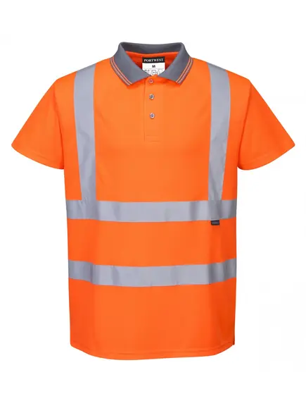 RT22 - Jól láthatósági teniszpóló vasúti dolgozók részére - narancs - XL, Szín: narancs, Méret: XL