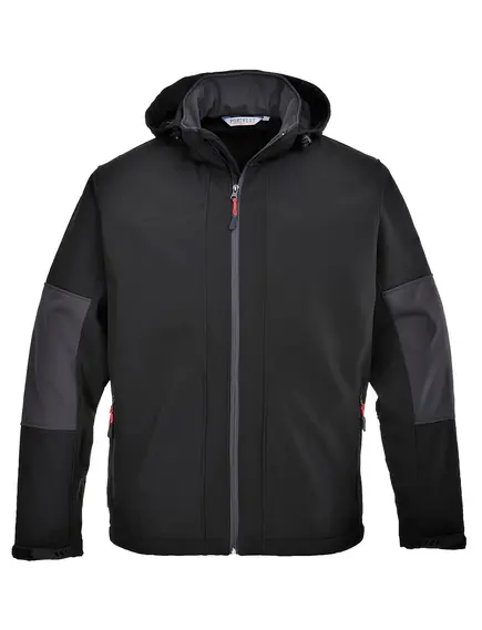 TK53 - Softshell dzseki kapucnival - fekete - XL, Szín: fekete, Méret: XL