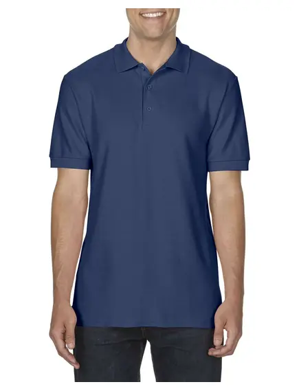 Gildan Premium Cotton Adult double pique póló - tengerészkék - 3XL, Szín: tengerészkék, Méret: 3XL