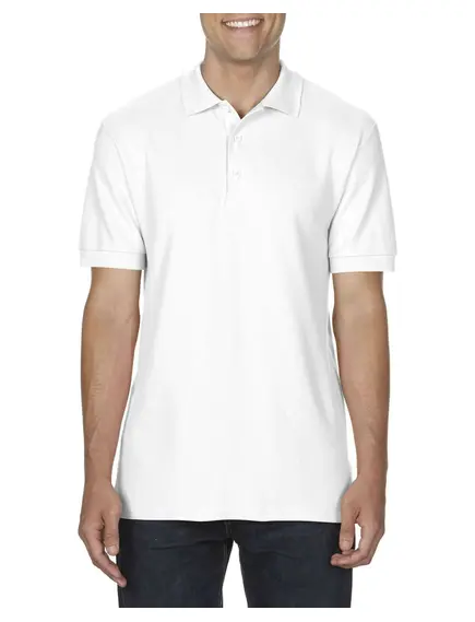 Gildan Premium Cotton Adult double pique póló - fehér - L, Szín: fehér, Méret: L