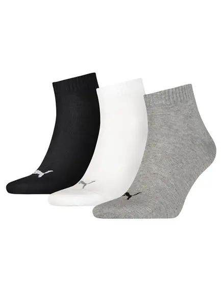 Puma unisex zokni - 3pár/csomag - fehér/szürke/fekete - 35/38, Szín: fehér/szürke/fekete, Méret: 35/38