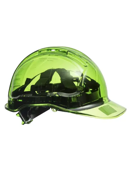 PV60 - Peak View Plus gyorsbeállítós, átlátszó védősisak, szellőző - zöld - egy méret, Szín: zöld, Méret: Egy méret