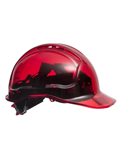 PV60 - Peak View Plus gyorsbeállítós, átlátszó védősisak, szellőző - piros - egy méret, Szín: piros, Méret: Egy méret