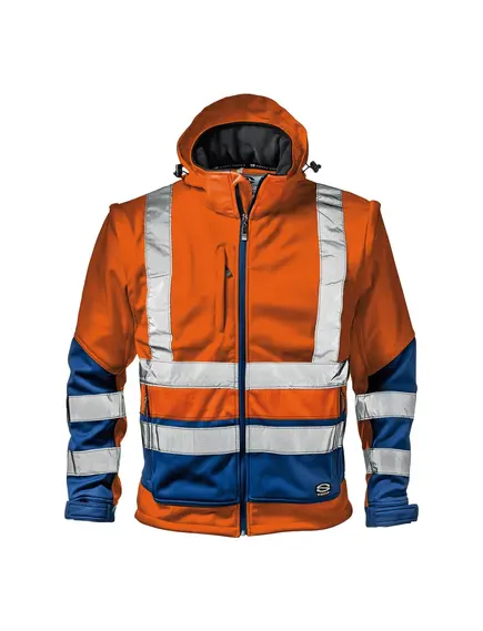 Starmax jól láthatósági kabát - narancs/kék - XL, Szín: narancs/kék, Méret: XL