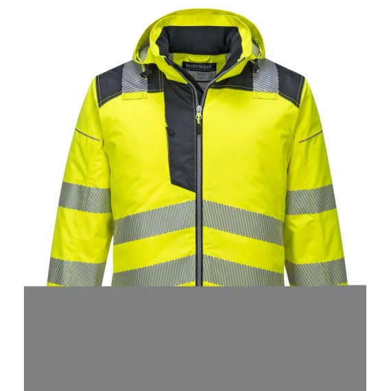 T400 - Vision Hi-Vis télikabát - sárga/fekete - 6XL, Szín: sárga/fekete, Méret: 6XL