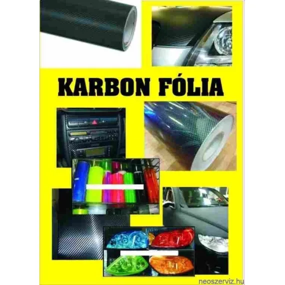 FÓLIA CARBON FEKETE LÉGCSATORNÁS 150cmSZÉLES/50cm