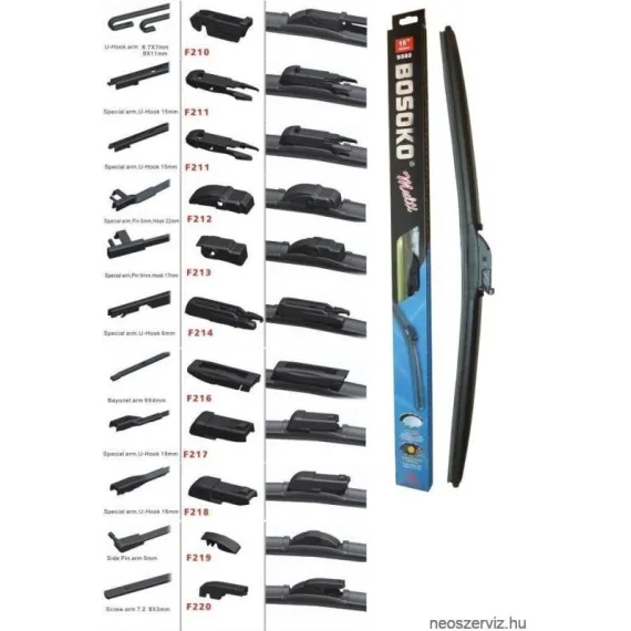 BOSOKO MULTI ABLAKTŐRLŐLAPÁT + 9 ADAPTER 650mm/26"