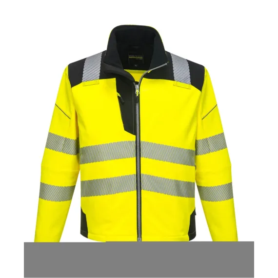 T402 - Vision Hi-Vis softshell kabát - sárga/fekete - M, Szín: sárga/fekete, Méret: M