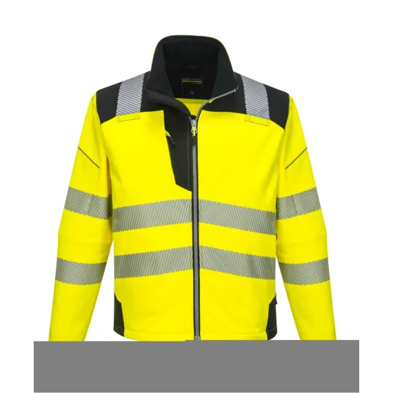 T402 - Vision Hi-Vis softshell kabát - sárga/fekete - L, Szín: sárga/fekete, Méret: L