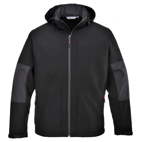 TK53 - Softshell dzseki kapucnival - fekete - L, Szín: fekete, Méret: L