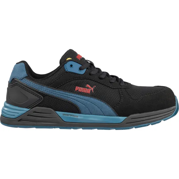 Puma Frontside BLK/Blue Low S1P ESD HRO SRC munkavédelmi cipő - fekete/kék - 43, Szín: fekete/kék, Méret: 43