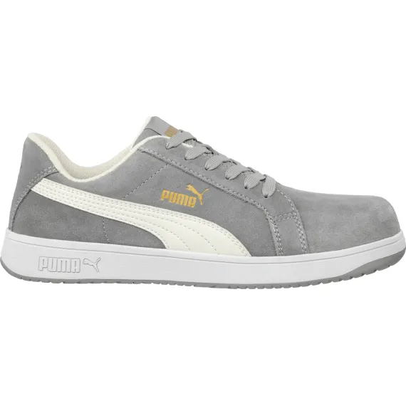 Puma Iconic Suede Grey Low S1PL ESD FO HRO SR munkavédelmi cipő - szürke - 44, Szín: szürke, Méret: 44