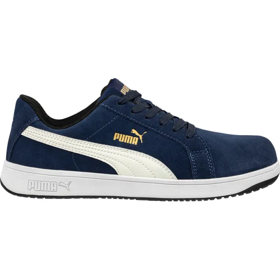 Puma Iconic Suede Navy Low S1PL ESD FO HRO SR munkavédelmi cipő - tengerészkék - 40, Szín: tengerészkék, Méret: 40