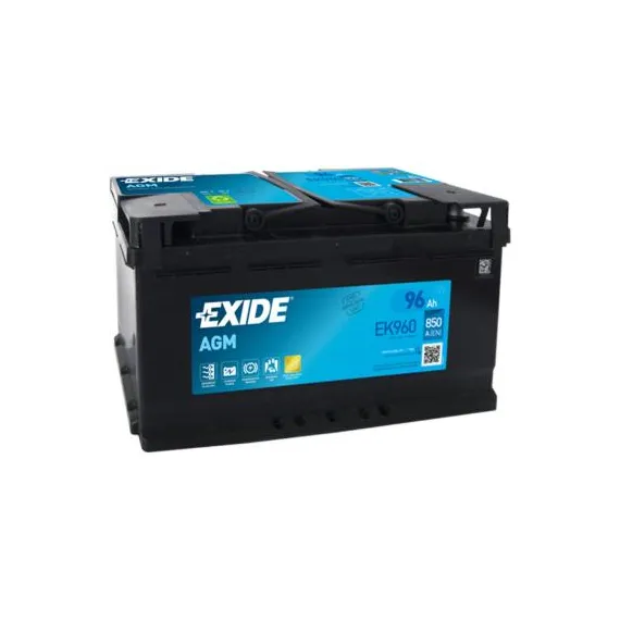 EXIDE Start-Stop AGM EK960 akkumulátor, 12V 96Ah 850A J+ EU, Magas