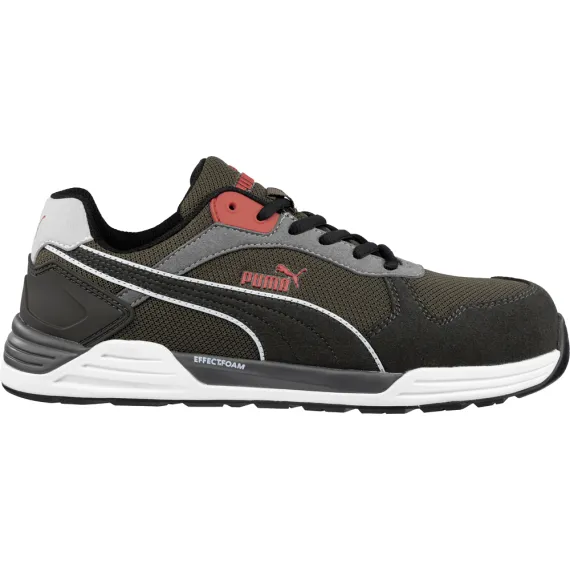 Puma Frontside IVY Low S1P ESD HRO SRC munkavédelmi cipő - barna/borostyánzöld - 43, Szín: barna/borostyánzöld, Méret: 43