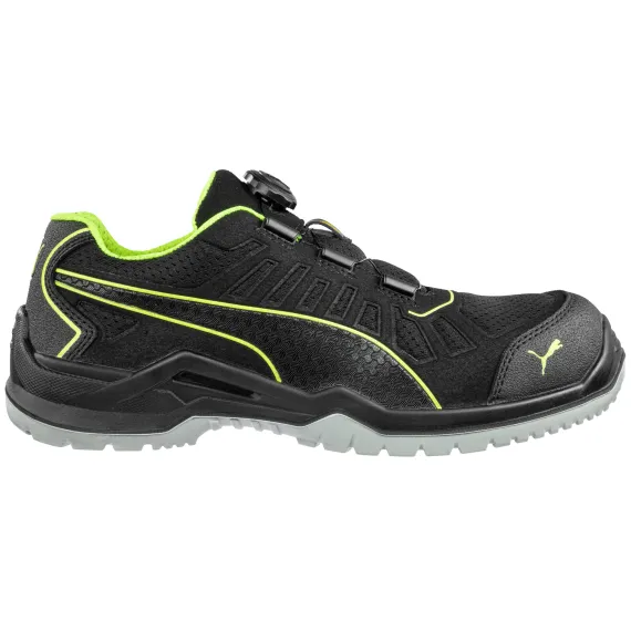 Puma Fuse TC Green Disc Low S1P ESD SRC munkavédelmi cipő - 45 - fekete/zöld, Szín: fekete/zöld, Méret: 45