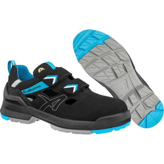 Albatros Forge Air Black/Blue Low S1 ESD FO SR munkavédelmi szandál - 48 - fekete/kék, Szín: fekete/kék, Méret: 48