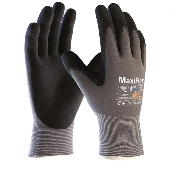 ATG Maxiflex Ultimate AD-APT bliszteres védőkesztyű - 42-874 - 11/XXL - fekete, Szín: fekete, Méret: 11/XXL