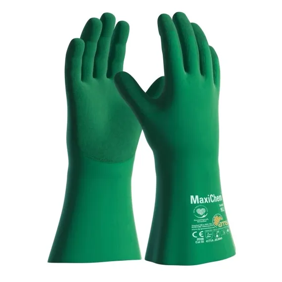 ATG MaxiChem vegy- és olajálló védőkesztyű -76-830 - 10/XL - zöld, Szín: zöld, Méret: 10/XL