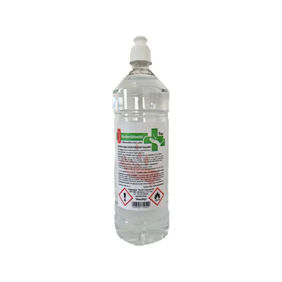 Favorit glicerines kézfertőtlenítő folyadék 1 liter, 70 % alkohol, biocid, push-pull kupakkal