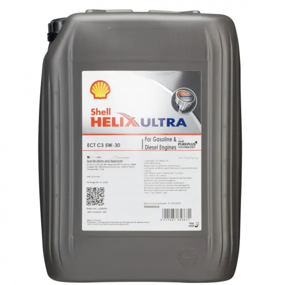Shell Helix Ultra ECT C2C3 0W-30 Motorolaj 20L