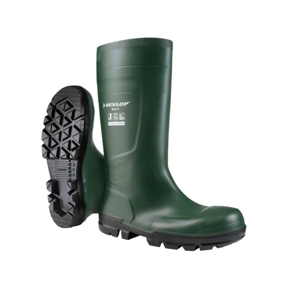 DUNLOP Workit Safety S5 Zöld PVC Csizma 46, Méret: 46