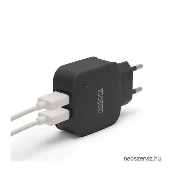 ADAPTER HÁLÓZATI 2 USB FEKETE, FEHÉR 55045