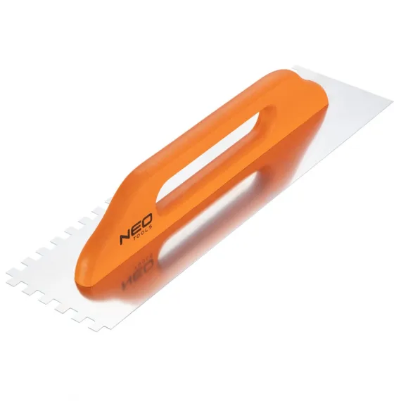 Acélsimító Neo 50-183, rozsdamentes fogazott 10-es, 480x128 mm, fa markolat