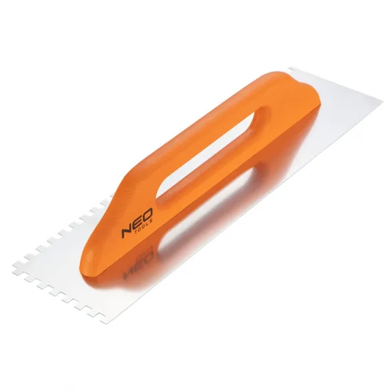 Acélsimító Neo 50-182, rozsdamentes fogazott 8-as, 480x128 mm, fa markolat