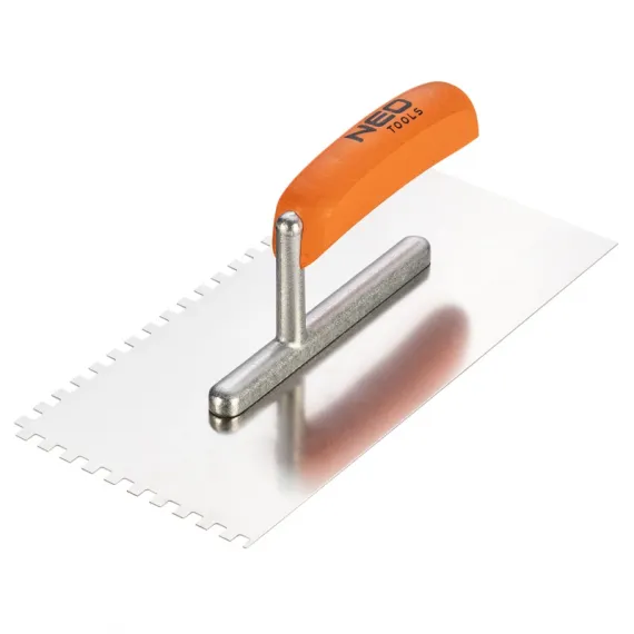 Acélsimító Neo 50-162, rozsdamentes fogazott 6-os, 270x128 mm, fa markolat