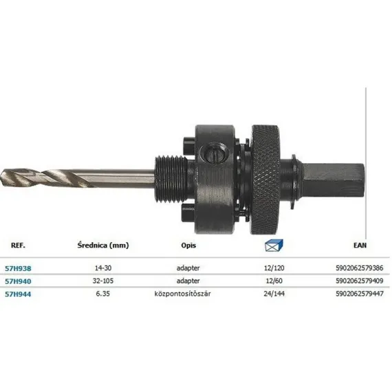 Adapter lyukfűrészhez Graphite >30 mm 57h940