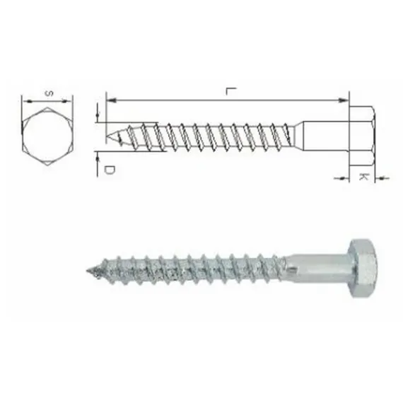 Állványcsavar horganyzott 10x250 Friulsider/25 db