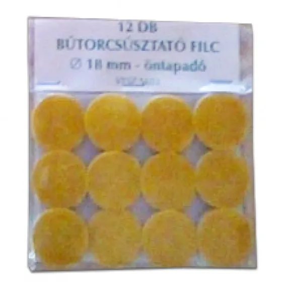 Bútorcsúsztató filc ¤ 18 mm/12 db öntapadós