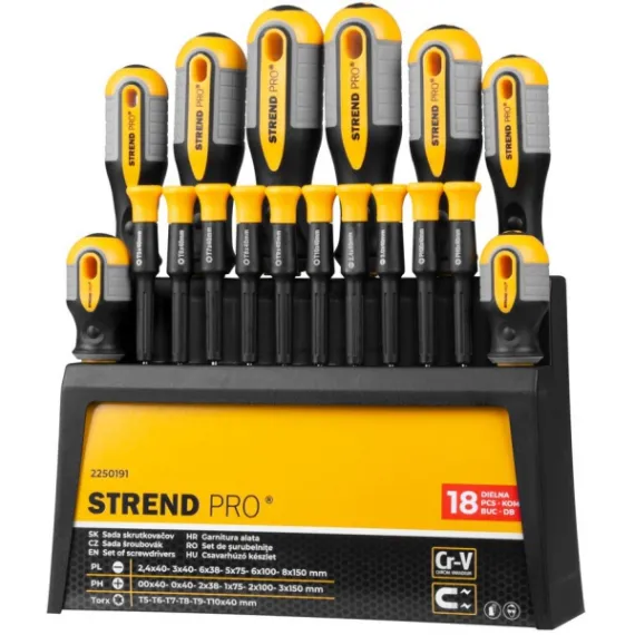 Csavarhúzó készlet Strend 2250191 sdx72-118 18 részes