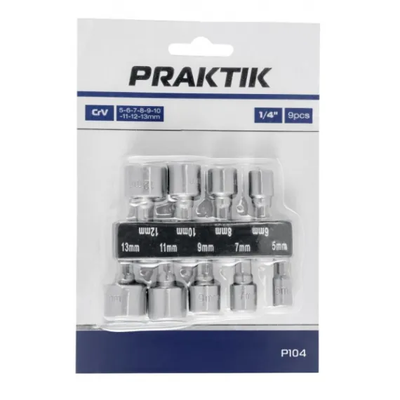 Csavarbehajtó készlet Praktik 5-13mm/ p104