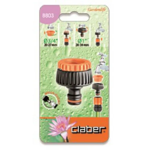 Csapcsatlakozó Claber 8803 1"-3/4" menetes, univerzális, blister