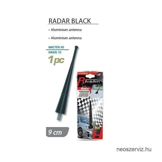 ANTENNASZÁR 9cm FEKETE 15065