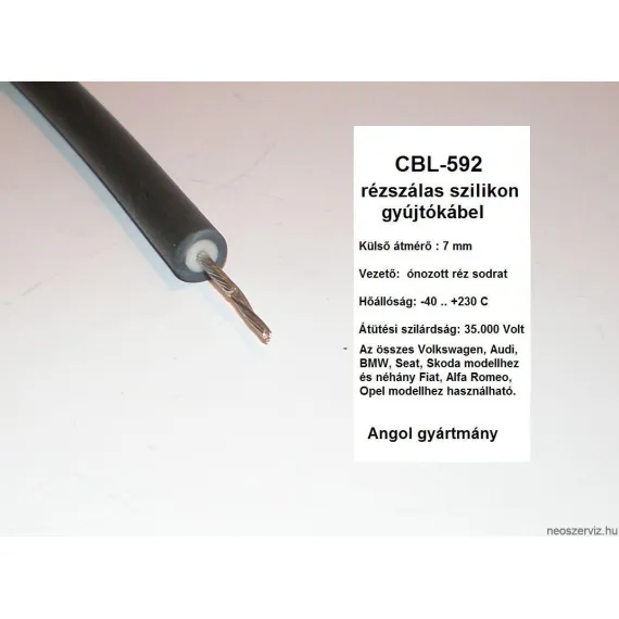 GYUJTÓKÁBEL MÉTERBEN 5m SZILIKON SIL-CU F/CBL-592/