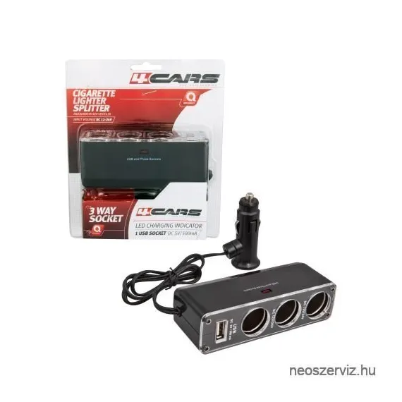 SZIVARGYÚJTÓ ELOSZTÓ 3-AS +USB 93916