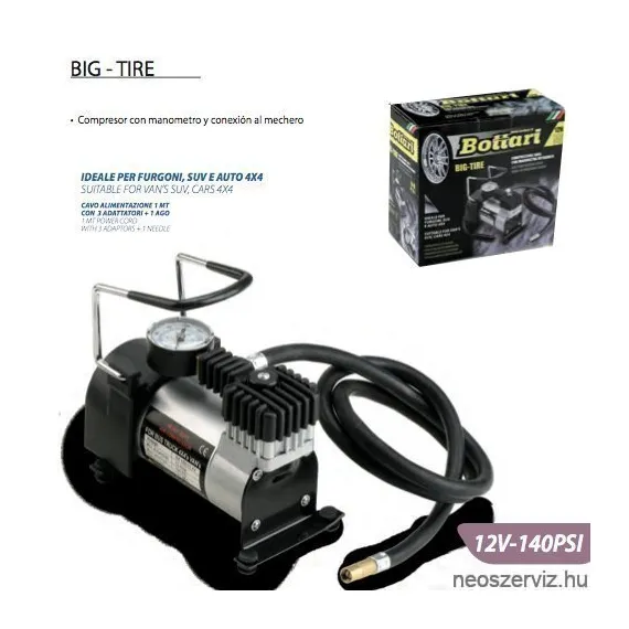 KOMPRESSZOR MÉRŐVEL 12V 140PSI 24061